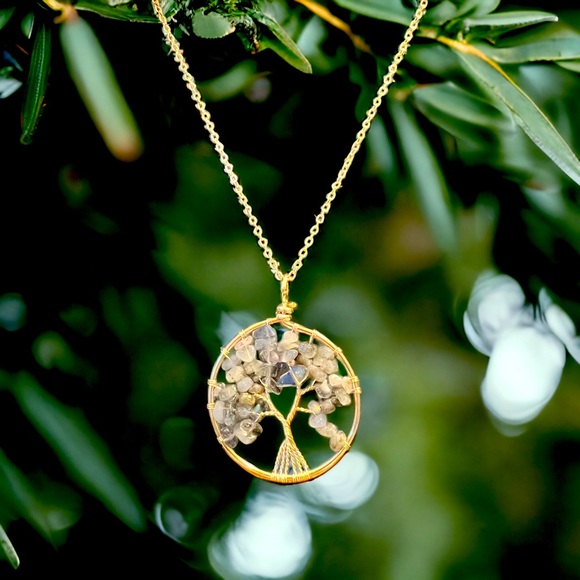 Tree of Life With Labradorite Stones Necklace - Picture 1 of 1